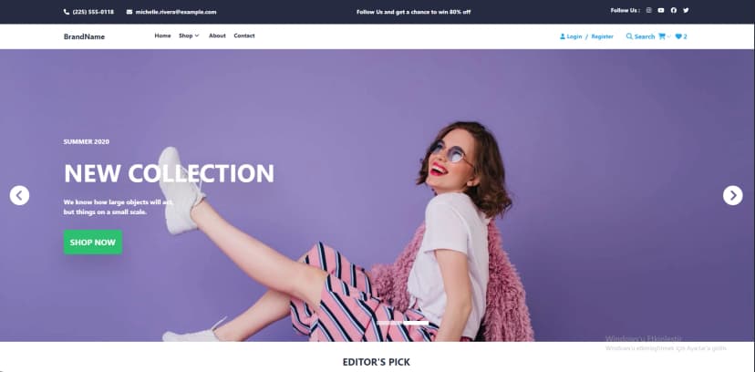 Screenshot of E-Commerce Platform project showing React, JavaScript, Redux, Tailwind CSS, Vercel implementation